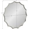 image:imageKate and Laurel Lalina Modern Scalloped Round Wall Mirror 24 Inch Diameter Black Decorative Glamorous Wall Decor AccentSilver