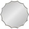 image:imageKate and Laurel Lalina Modern Scalloped Round Wall Mirror 24 Inch Diameter Black Decorative Glamorous Wall Decor AccentSilver