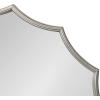image:imageKate and Laurel Lalina Modern Scalloped Round Wall Mirror 24 Inch Diameter Black Decorative Glamorous Wall Decor AccentSilver