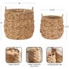 image:imageKate and Laurel Livia Modern TwoPiece Woven Basket Set 16 x 16 and 13 x 13 Natural Water Hyacinth Transitional Natural Wicker Baskets for Use as Woven Planters or Living Room Blanket BasketsNatural