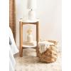 image:imageKate and Laurel Livia Modern Woven Storage Basket 13 x 13 Natural Water Hyacinth Boho Wicker Basket for Use as Nursery Storage Mini Laundry Basket or Living Room Blanket Basket