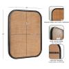 image:imageKate and Laurel Planche Modern Rattan Wall Pinboard 20 x 26 Black and Natural Rattan Boho Rounded Rectangle Wall Organizer for Use as Cork Board Vision Board or Bulletin Board