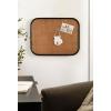 image:imageKate and Laurel Planche Modern Rattan Wall Pinboard 20 x 26 Black and Natural Rattan Boho Rounded Rectangle Wall Organizer for Use as Cork Board Vision Board or Bulletin Board