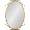 image:imageKate and Laurel Rateau Modern Scalloped Oval Wall Mirror 20 x 30 Black Decorative Wall Decor with Oval Mirror and Scalloped Outer Frame for Trendy Concentric DesignGold