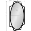 image:imageKate and Laurel Rateau Modern Scalloped Oval Wall Mirror 20 x 30 Black Decorative Wall Decor with Oval Mirror and Scalloped Outer Frame for Trendy Concentric DesignBlack