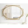 image:imageKate and Laurel Rateau Modern Scalloped Oval Wall Mirror 20 x 30 Black Decorative Wall Decor with Oval Mirror and Scalloped Outer Frame for Trendy Concentric DesignGold