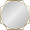 image:imageKate and Laurel Rateau Modern Scalloped Oval Wall Mirror 20 x 30 Black Decorative Wall Decor with Oval Mirror and Scalloped Outer Frame for Trendy Concentric DesignGold