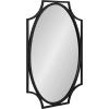 image:imageKate and Laurel Rateau Modern Scalloped Oval Wall Mirror 20 x 30 Black Decorative Wall Decor with Oval Mirror and Scalloped Outer Frame for Trendy Concentric DesignBlack