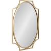 image:imageKate and Laurel Rateau Modern Scalloped Oval Wall Mirror 20 x 30 Black Decorative Wall Decor with Oval Mirror and Scalloped Outer Frame for Trendy Concentric DesignGold
