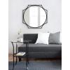 image:imageKate and Laurel Rateau Modern Scalloped Oval Wall Mirror 20 x 30 Black Decorative Wall Decor with Oval Mirror and Scalloped Outer Frame for Trendy Concentric DesignBlack