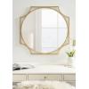 image:imageKate and Laurel Rateau Modern Scalloped Oval Wall Mirror 20 x 30 Black Decorative Wall Decor with Oval Mirror and Scalloped Outer Frame for Trendy Concentric DesignGold
