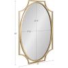 image:imageKate and Laurel Rateau Modern Scalloped Oval Wall Mirror 20 x 30 Black Decorative Wall Decor with Oval Mirror and Scalloped Outer Frame for Trendy Concentric DesignGold