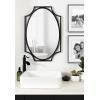 image:imageKate and Laurel Rateau Modern Scalloped Oval Wall Mirror 20 x 30 Black Decorative Wall Decor with Oval Mirror and Scalloped Outer Frame for Trendy Concentric DesignBlack