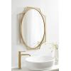 image:imageKate and Laurel Rateau Modern Scalloped Oval Wall Mirror 20 x 30 Black Decorative Wall Decor with Oval Mirror and Scalloped Outer Frame for Trendy Concentric DesignGold