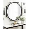 image:imageKate and Laurel Rateau Modern Scalloped Oval Wall Mirror 20 x 30 Black Decorative Wall Decor with Oval Mirror and Scalloped Outer Frame for Trendy Concentric DesignBlack