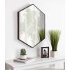 image:imageKate and Laurel Rhodes Modern Hexagon Wall Mirror 31 x 22 Dark Silver Chic Geometric Wall MirrorWalnut Brown