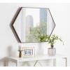 image:imageKate and Laurel Rhodes Modern Hexagon Wall Mirror 31 x 22 Dark Silver Chic Geometric Wall MirrorWalnut Brown