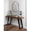 image:imageKate and Laurel Rhodes Modern Hexagon Wall Mirror 31 x 22 Dark Silver Chic Geometric Wall MirrorWalnut Brown