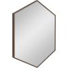 image:imageKate and Laurel Rhodes Modern Hexagon Wall Mirror 31 x 22 Dark Silver Chic Geometric Wall MirrorWalnut Brown