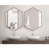 image:imageKate and Laurel Rhodes Modern Hexagon Wall Mirror 31 x 22 Dark Silver Chic Geometric Wall MirrorWalnut Brown