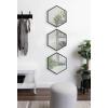 image:imageKate and Laurel Rhodes Modern Hexagon Wall Mirror Set 3 Pieces Black Chic Geometric Mirror for WallBlack