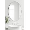 image:imageKate and Laurel Rollo Modern Oval Metal Framed Mirror 20x30 Gold Decorative Contemporary Mirror Decor for WallSilver