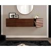 image:imageKate and Laurel Semsa Modern Fluted TwoDoor Wall Cabinet 30 x 10 x 14 Walnut Brown Decorative Storage Cabinet for Use as Floating Nightstand or Floating TV Shelf