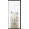 image:imageKate and Laurel Sylvie Alpaca Fluff Framed Canvas Wall Art by Amy Peterson Art Studio 18x40 Gray Decorative Animal Art for WallGray