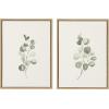 image:imageKate and Laurel Sylvie Eucalyptus 4a amp Eucalyptus 4b Framed Canvas Wall Art Set by Maja Mitrovic of Makes My Day Happy 2 Piece 18x24 Gold Chic Greenery Wall DcorNatural