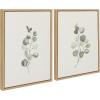 image:imageKate and Laurel Sylvie Eucalyptus 4a amp Eucalyptus 4b Framed Canvas Wall Art Set by Maja Mitrovic of Makes My Day Happy 2 Piece 18x24 Gold Chic Greenery Wall DcorNatural