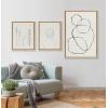 image:imageKate and Laurel Sylvie Going in Circles Grow and Minimalist Woman Framed Linen Textured Canvas Wall Art Set by Teju Reval of SnazzyHues Set of 3 Bright Gold Frames Abstract Art for WallNatural