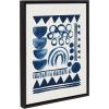 image:imageKate and Laurel Sylvie Indigo Abstract Framed Linen Textured Canvas Wall Art by Teju Reval 18x24 Black Beautiful Abstract Modern Wall DecorBlack