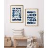 image:imageKate and Laurel Sylvie Indigo Abstract Framed Linen Textured Canvas Wall Art by Teju Reval 18x24 Black Beautiful Abstract Modern Wall DecorGold