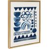 image:imageKate and Laurel Sylvie Indigo Abstract Framed Linen Textured Canvas Wall Art by Teju Reval 18x24 Black Beautiful Abstract Modern Wall DecorGold