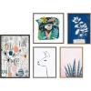 image:imageKate and Laurel Sylvie Night Blooms Framed Canvas Wall Art by Teju Reval 18x24 Natural BotanicalInspired Wall Decor