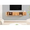 image:imageKate and Laurel Townsend Modern Floating Media Cabinet 36 x 12 x 12 Natural Wood Decorative Geometric Floating Console Table with Storage for Use as Living Room Storage or WallMounted Bar Cabinet