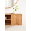 image:imageKate and Laurel Townsend Modern Floating Media Cabinet 36 x 12 x 12 Natural Wood Decorative Geometric Floating Console Table with Storage for Use as Living Room Storage or WallMounted Bar Cabinet