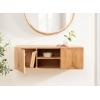 image:imageKate and Laurel Townsend Modern Floating Media Cabinet 36 x 12 x 12 Natural Wood Decorative Geometric Floating Console Table with Storage for Use as Living Room Storage or WallMounted Bar Cabinet
