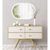 image:imageKate and Laurel Travis Modern Capsule Wall Mirror 20 x 30 White Chic Geometric Wall Hanging Mirror for Display