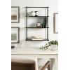image:imageKate and Laurel Walters Modern 3Tier Hanging Shelf 21 x 32 Black Decorating Wall Mounted Storage Shelf for WallBlack
