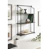 image:imageKate and Laurel Walters Modern 3Tier Hanging Shelf 21 x 32 Black Decorating Wall Mounted Storage Shelf for WallBlack