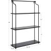 image:imageKate and Laurel Walters Modern 3Tier Hanging Shelf 21 x 32 Black Decorating Wall Mounted Storage Shelf for WallBlack