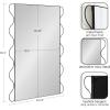 image:imageKate and Laurel Wriggle Modern Scalloped Rectangle Mirror 24 x 36 Black Decorative Wavy Mirror with Unique Rippled Edge for Use as Contemporary Bathroom Vanity Mirror