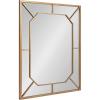 image:imageKate and Laurel Ardithe Geometric Decorative Rectangle Mirror 24 x 30 Gold Vintage Rectangular Mirror with Iron Windowpane Inlay for Bathroom Vanity UseGold