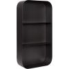image:imageKate and Laurel Armenta Modern Radius Rectangle Metal Shelf 16 x 28 Dark Charcoal Gray Decorative Wall Shelves for Wall