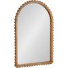 image:imageKate and Laurel Beadbrook Modern Beaded Arched Mirror 20 x 30 Rustic Brown Transitional Arch Wall Mirror for Use as Bathroom Mirror or Entryway Mirror Decor