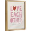 image:imageKate and Laurel Blake Love Each Other and Wash your Hands Framed Printed Glass Wall Art by Kelly Knaga 16x20 Natural Decorative Inspirational Art for Wall