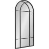 image:imageKate and Laurel Dolbrook Arch Mirror 19 x 40 Satin Black Modern Arched Window Mirror with Iron FrameBlack