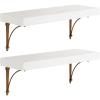 image:imageKate and Laurel Hatley Vintage Glam Ornate Shelves Set of 2 24 x 8 White and Antique Brass Functional Nursery Book Shelves or Bathroom Shelf Decor for Over Toilet Storage and Display