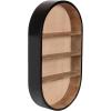 image:imageKate and Laurel Hutton Modern Capsule Wall Shelf 16 x 28 Light Natural and Black Minimal Round Oval Wall Shelves for Above Toilet Bathroom Storage or Cute Nursery Shelving